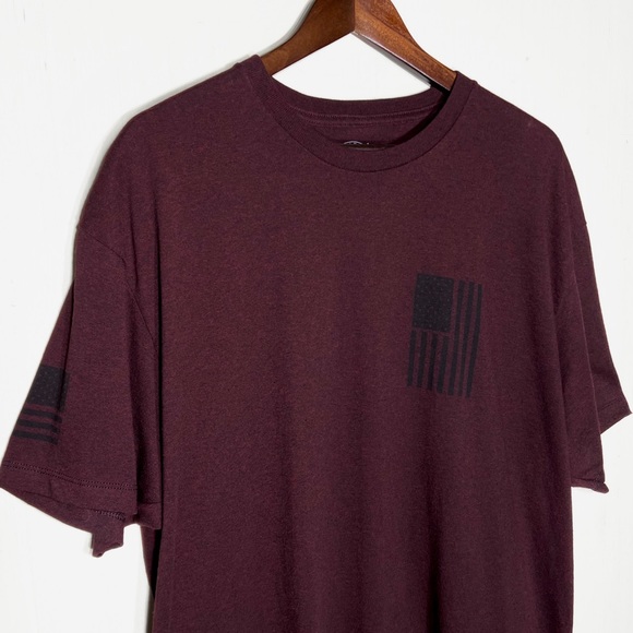 Howitzer {Buckle} Mens Burgundy Graphic Short Sleeve Tee Flag, Don’t Tread On Me - Picture 3 of 8